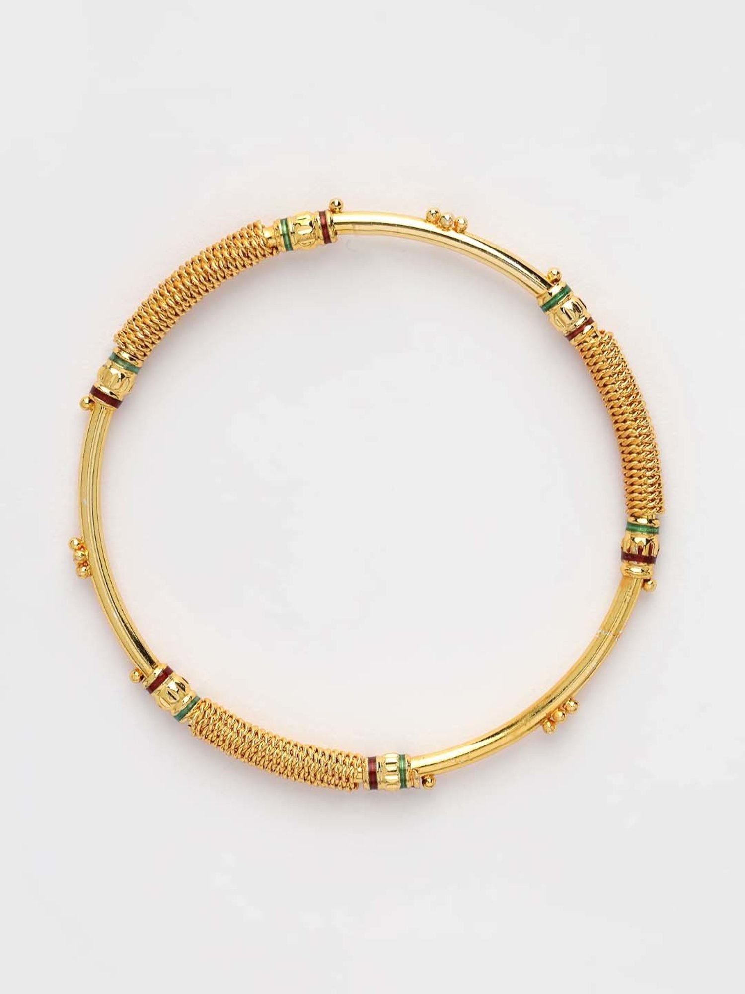 NVR Gold-Plated Handcrafted Traditional Bangles for Women - Set of 2