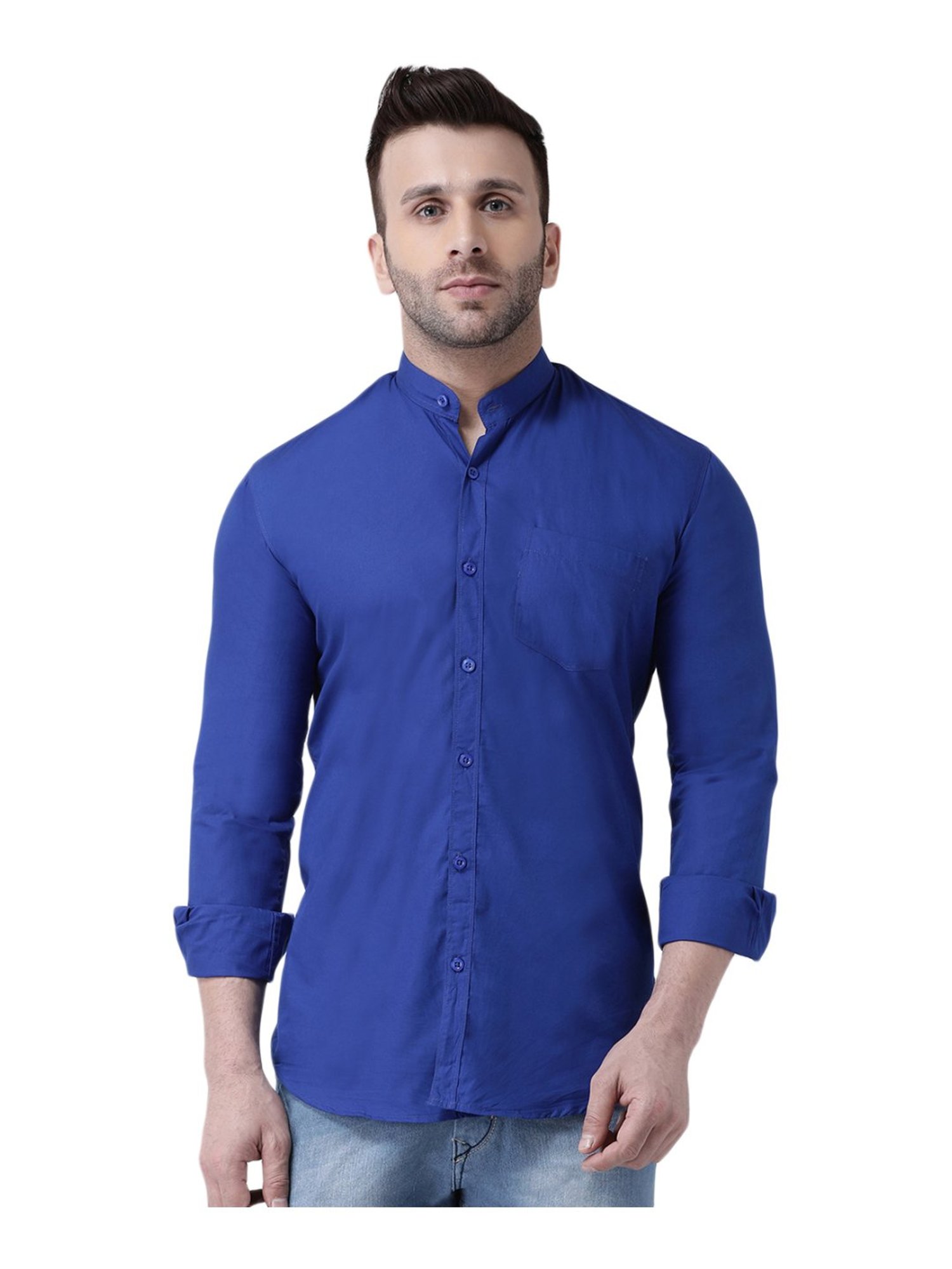 Hang Up Blue Cotton Slim Fit Shirt