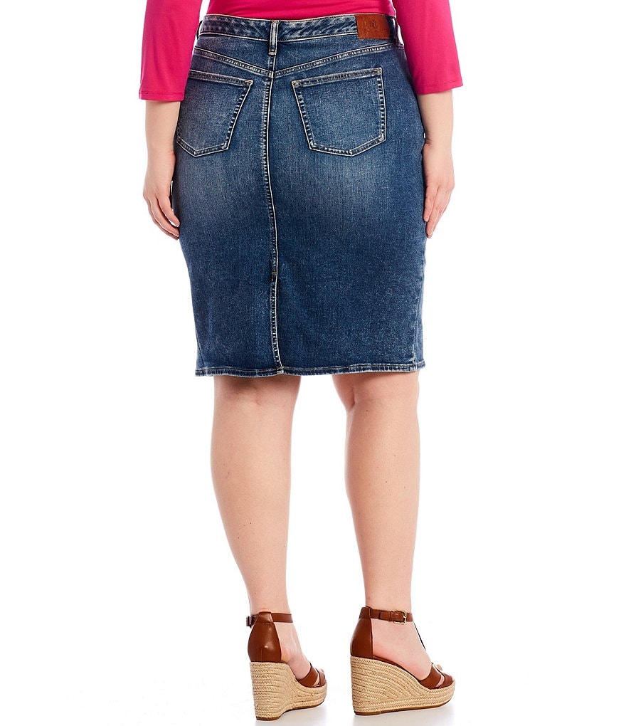 Lauren Ralph Lauren Plus Size Southwestern Print Cotton Blend Midi Skirt