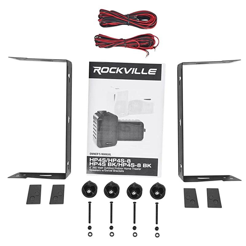 Pair  HP4S BK 4" Outdoor/Indoor Swivel Home Theater Speakers in Black