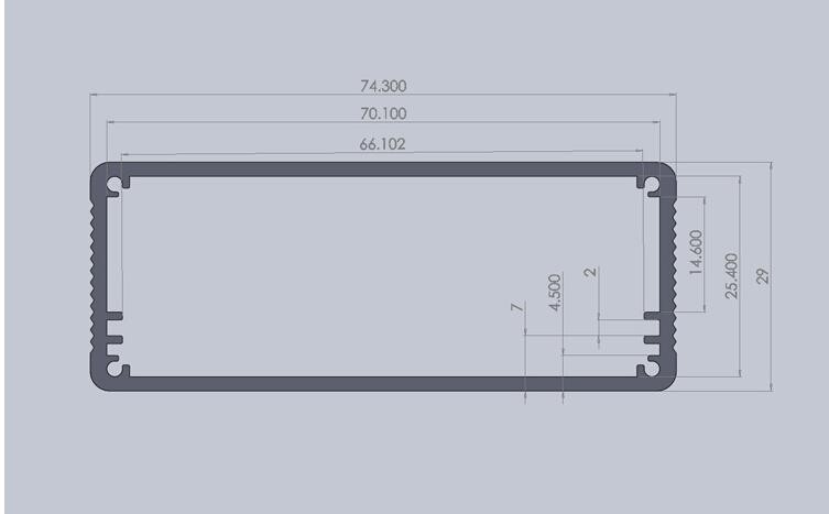 Aluminum enclosure 74*29*100mm power control box extrusion case PCB distribution project funtion box DIY NEW