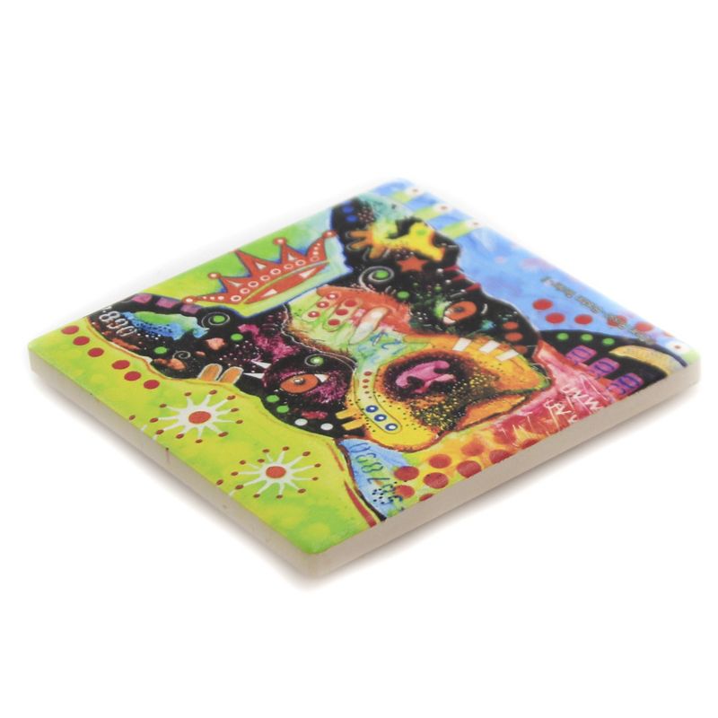 Animal 4.0" Boston Terrier Crowned Stone Cork Coaster Sjt Enterprises  -  Coasters