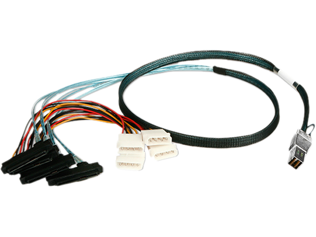 iStarUSA K-HD44X82-1M 3.28 ft. HD miniSAS SFF-8644 to 4x SFF-8482 1 meter Cable