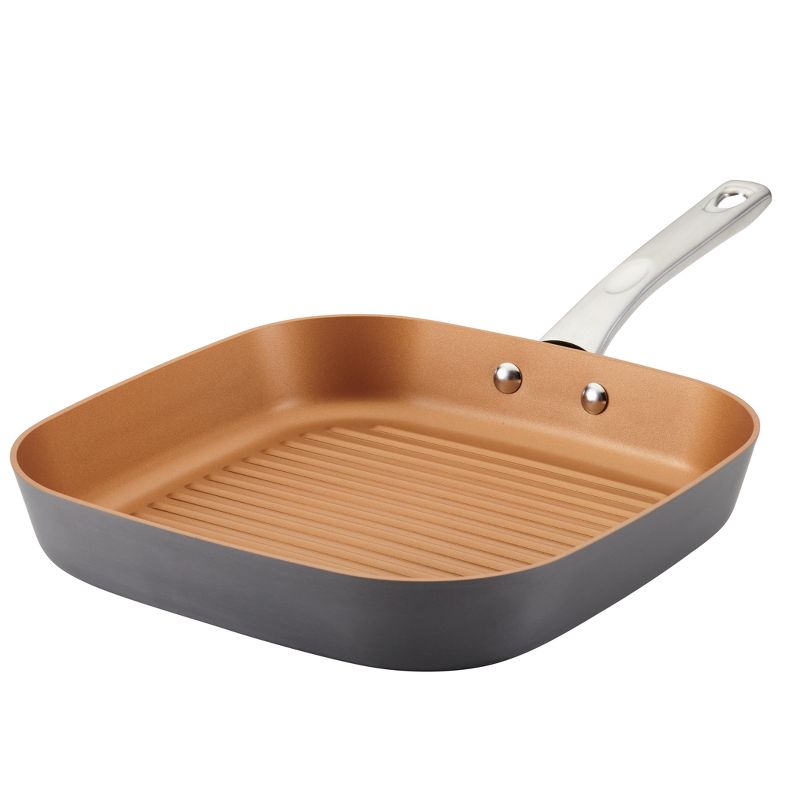 Ayesha Curry 11.25" Home Collection Hard Anodized Aluminum Deep Square Grill Pan