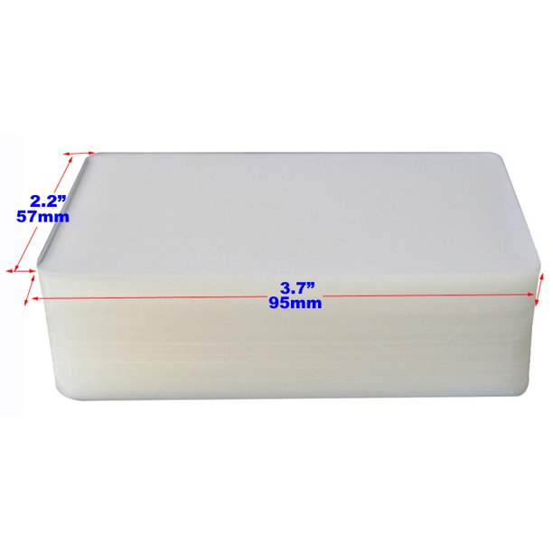Intsupermai 57mmx95mm Card Size Thermal Punch Laminating Film 100pcs 2-1/4
