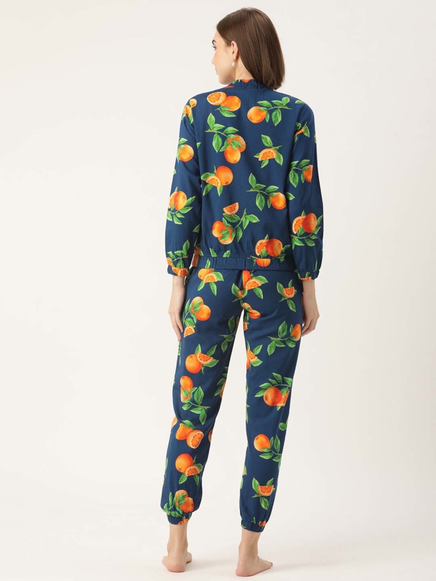 Clt.s Blue Cotton Printed Jacket Joggers Set