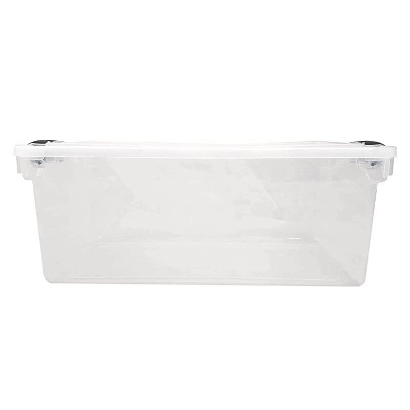 3442CLGRDC02 Clear Storage Container with Lid 66 Quart Grey 2 Count