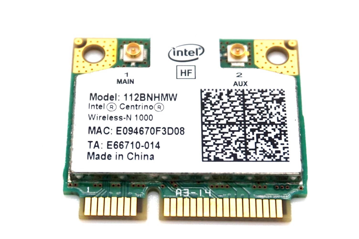 Plugadget Intel Wifi Link 1000 Wireless Half Mini Card- 112BNHMW For Dell Asus Acer