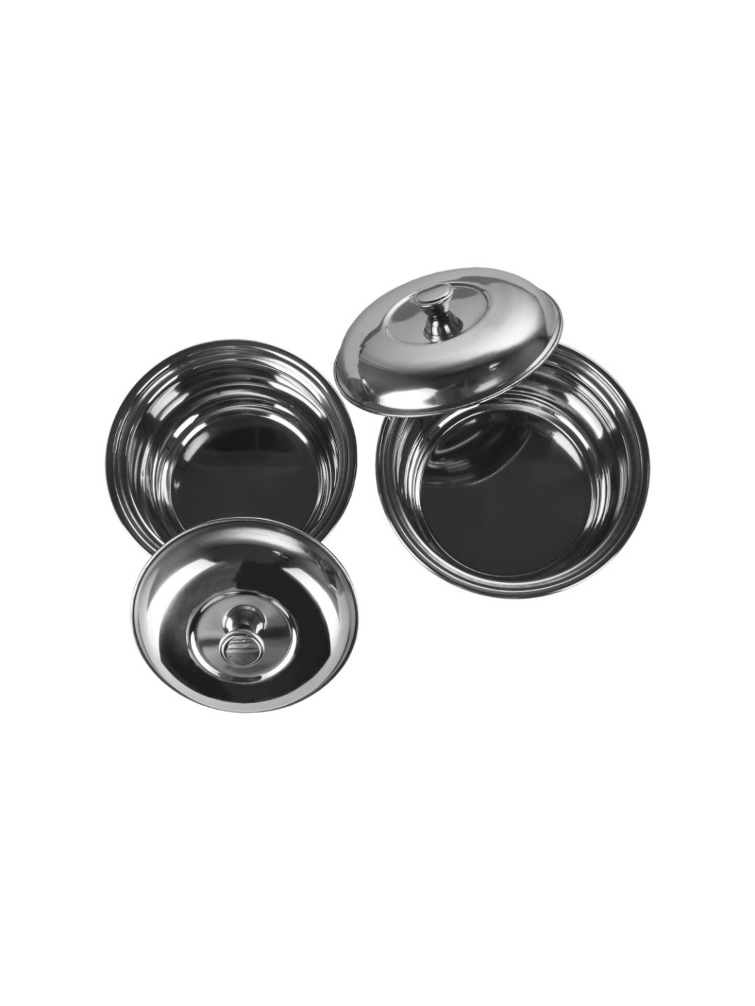 Sumeet S.S. Copper Bottom Multipurpose Cook & Serve Handi With Lid-2 Pcs Set (1.1 Ltr, 1.3 Ltr)