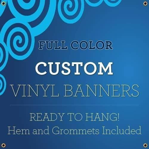Custom Vinyl Business Banner 4' x 2' - Full Color Banner Company Vinyl Banner Indoor Outdoor with True Solvent Ink Signs and Grommets By BannerBuzz