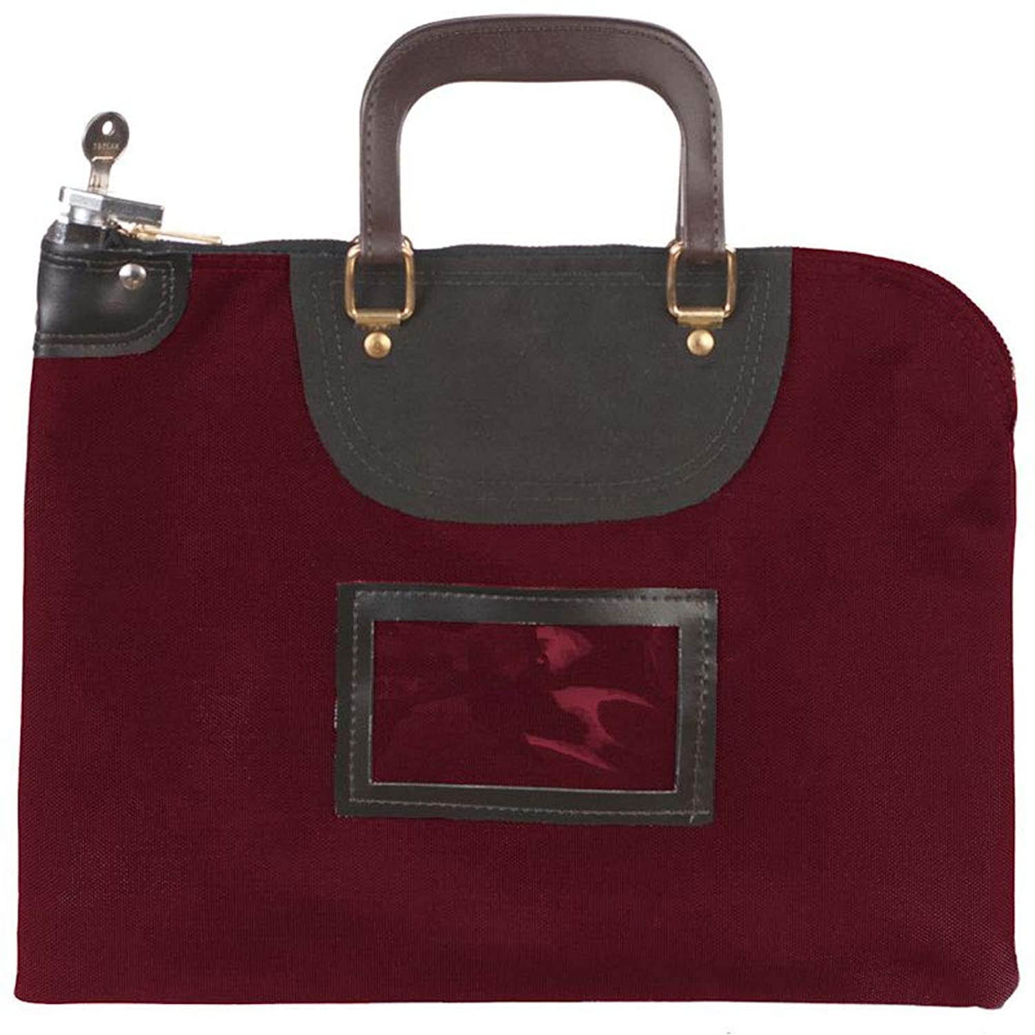 Burgundy Fire Resistant Locking Bag - 15W x 11H - Bank Bag