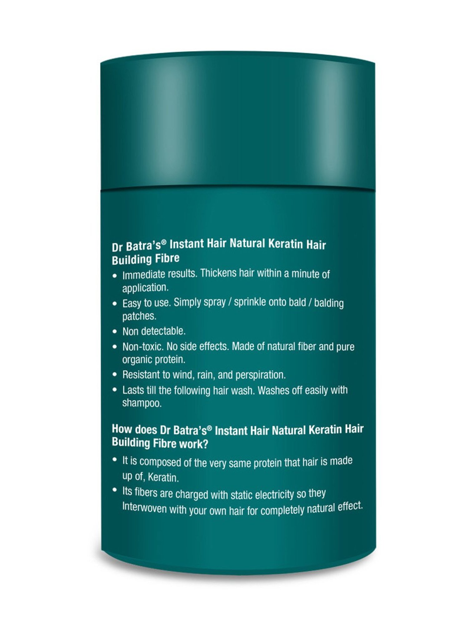 Dr. Batra's Instant Hair Natural Keratin Hair Building Fibre Dark Brown - 12 gm Each (Pack of 2)