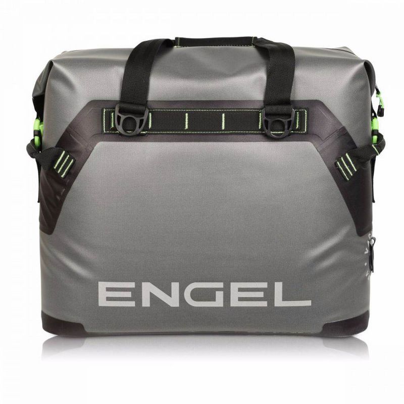 Engel Coolers High Performance 30 Liter Waterproof Soft Sided Cooler Green Bag with Adjustable Shoulder Strap, Bottle Opener, & Water Resistant Fabric
