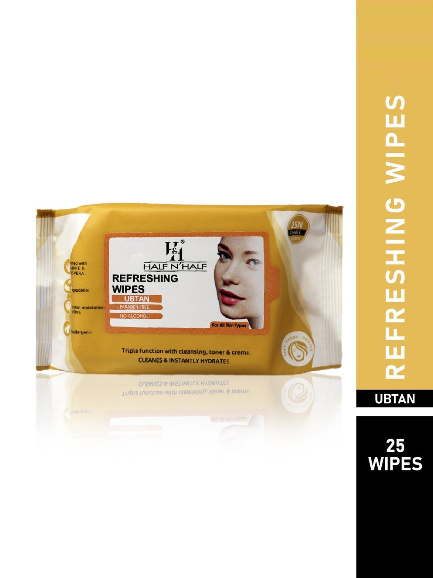 Half N Half Ubtan Refreshing Wipes - 25 Wipes