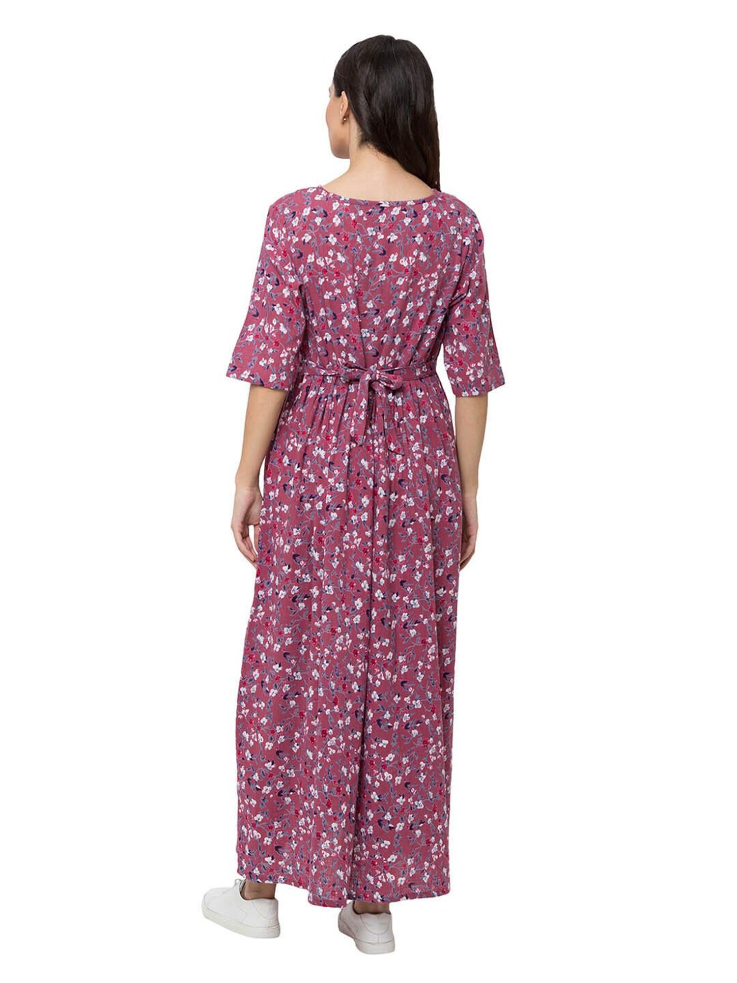 MomToBe Pink Printed Maternity Dress
