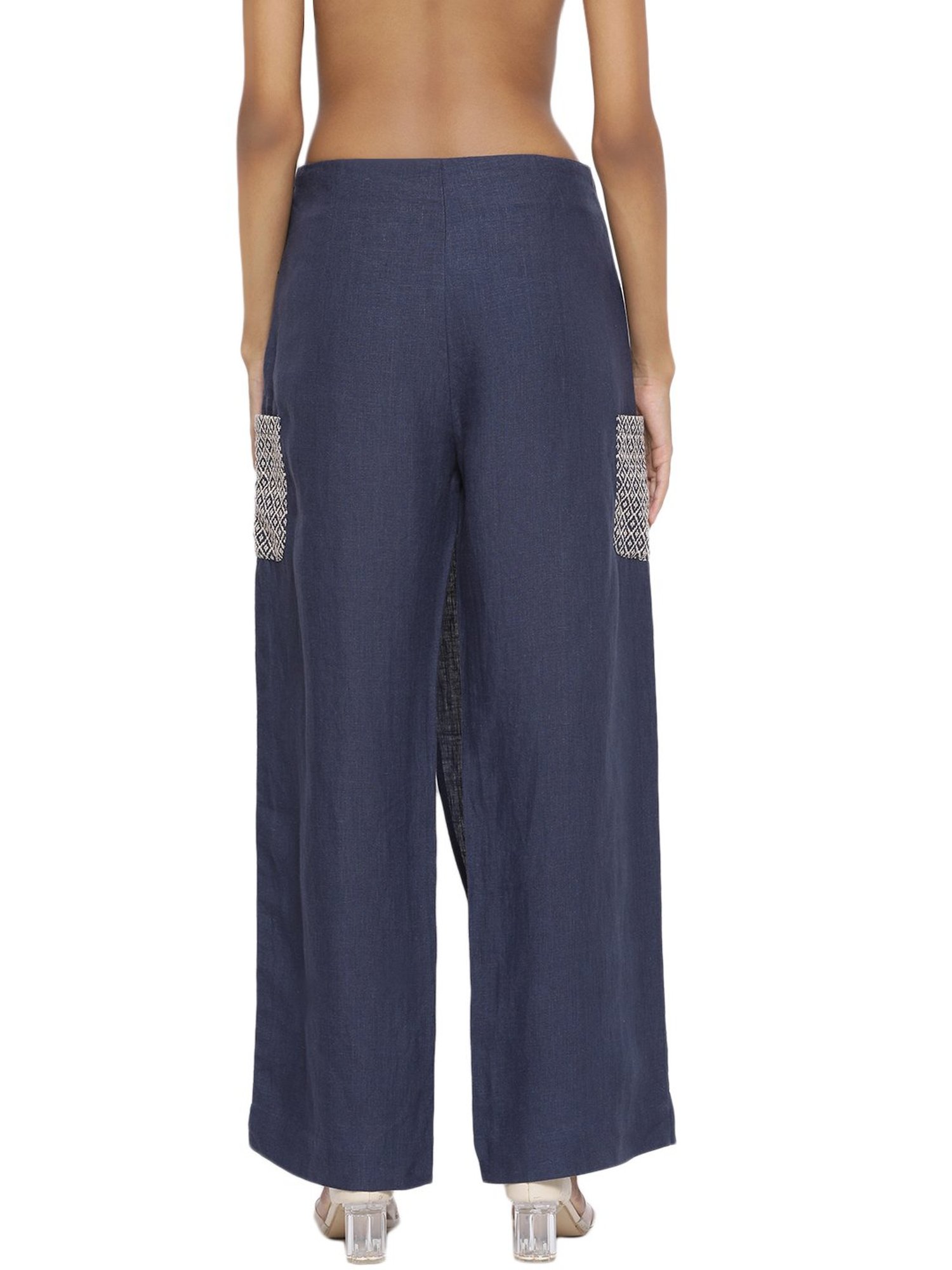 Rooted Navy Linen Trousers