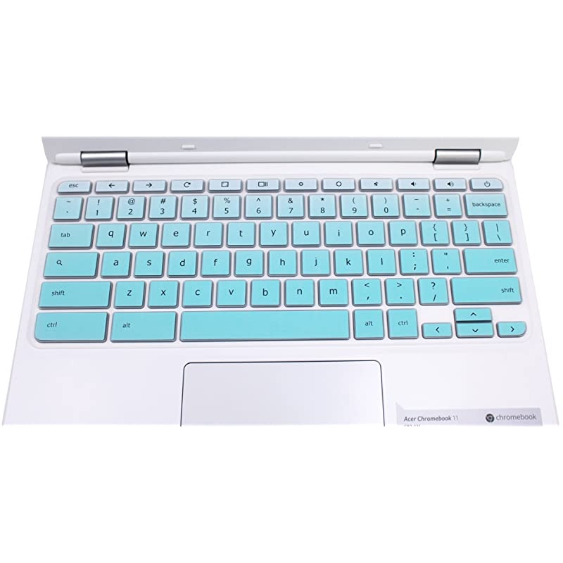 Keyboard Cover Skin for Acer Chromebook R11 CB3-131 CB5-132T, 2017 Acer Premium R11 Convertible, Acer Chromebook R13 CB5-312, Acer Chromebook 14 CB3-431 CP5-471 (Ombre Mint Green)