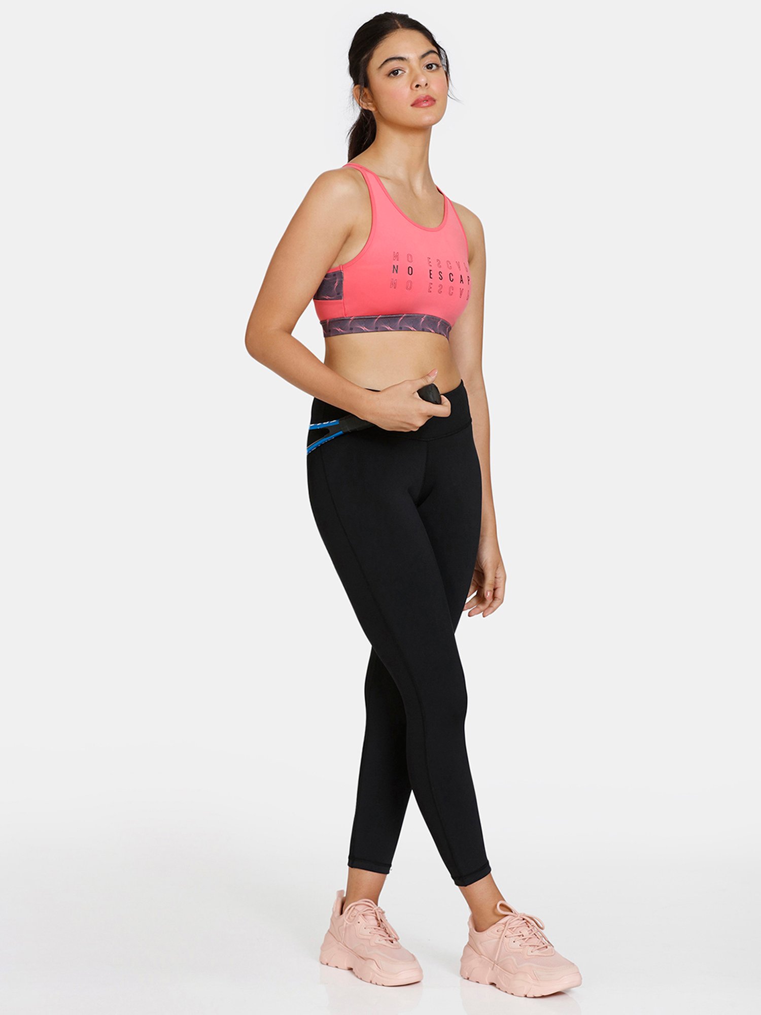 Zelocity by Zivame Pink Printed Sports Bra