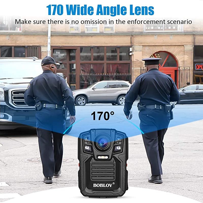 Body Worn Camera with Audio 32GB,  1296P Police Body Cameras for Law Enforcement, Security Guard, Waterproof Body Mounted Cam DVR Video IR with Night Vision, 170&deg; Wide Angle