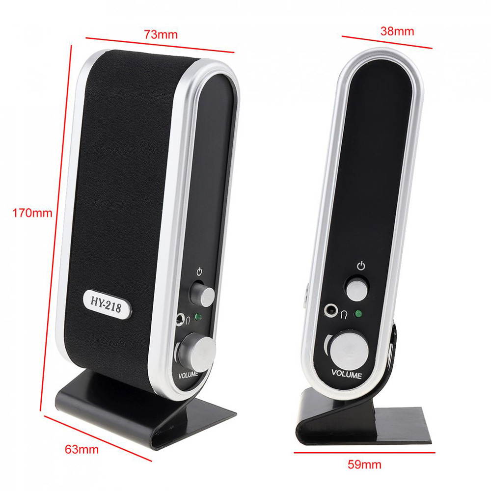 HY-218 USB Wired Computer PC Speakers Stereo 6W Subwoofer Sound Box 3.5mm USB 2.0 for Desktop Laptop Notebook Tablet PC Smart Phone