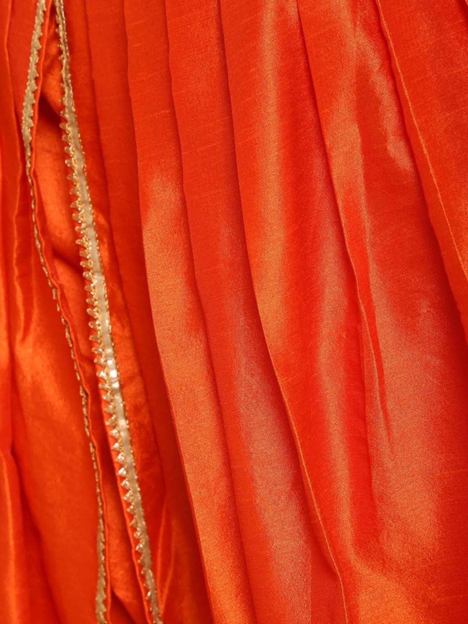 Kaanchie Nanggia Orange Cotton Silk Pleated Dhoti Pants