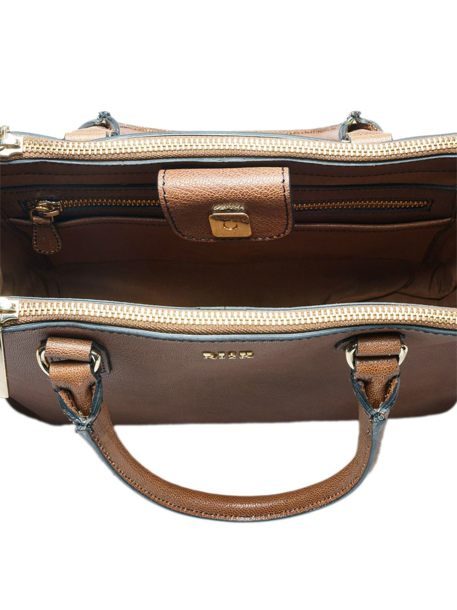 RI2K London Cognac Leather Medium Handbag