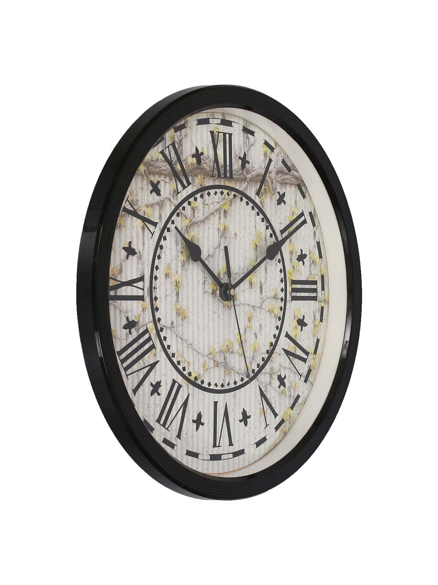 eCraftIndia Designer Round Analog Black Wall Clock