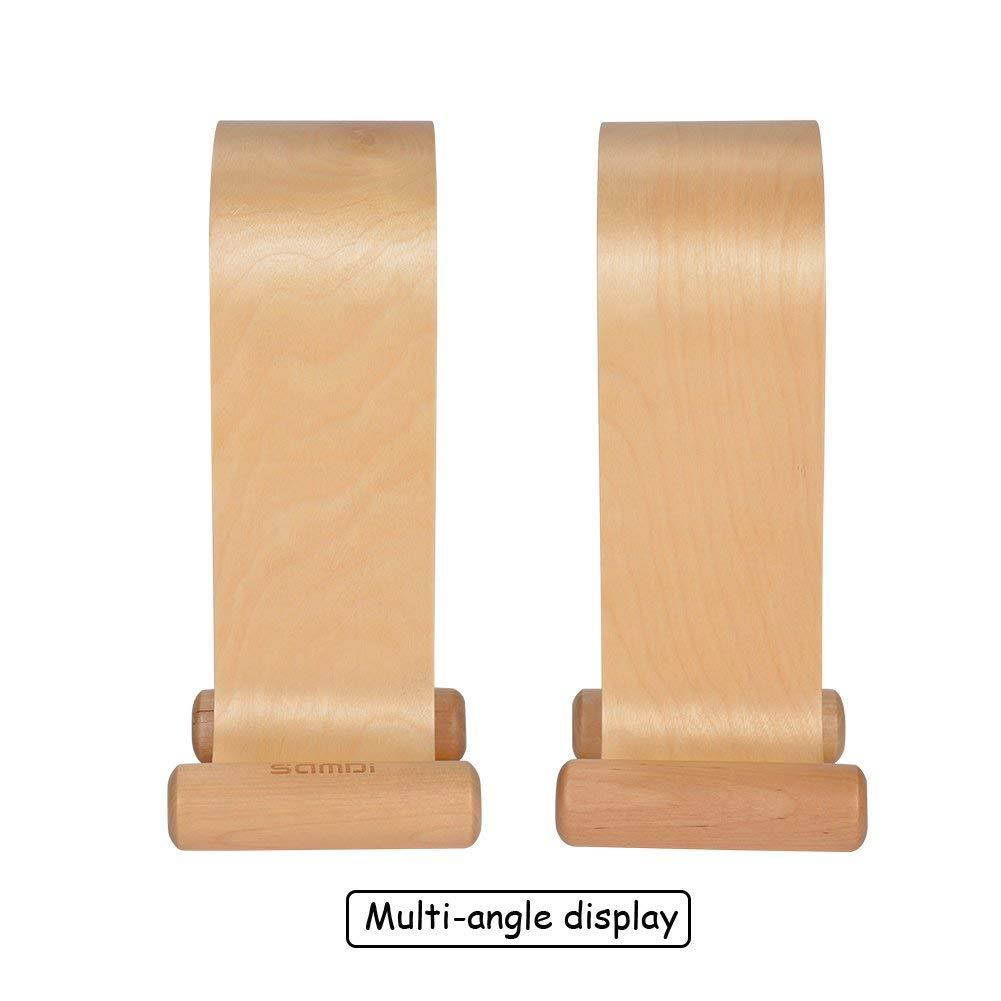 SAMDI Headset Stand Wood, Simple New Bee Earphone Stand, Holder, Mount with Wood Supporting Bar for All Headphones Size (Omega Walnut)