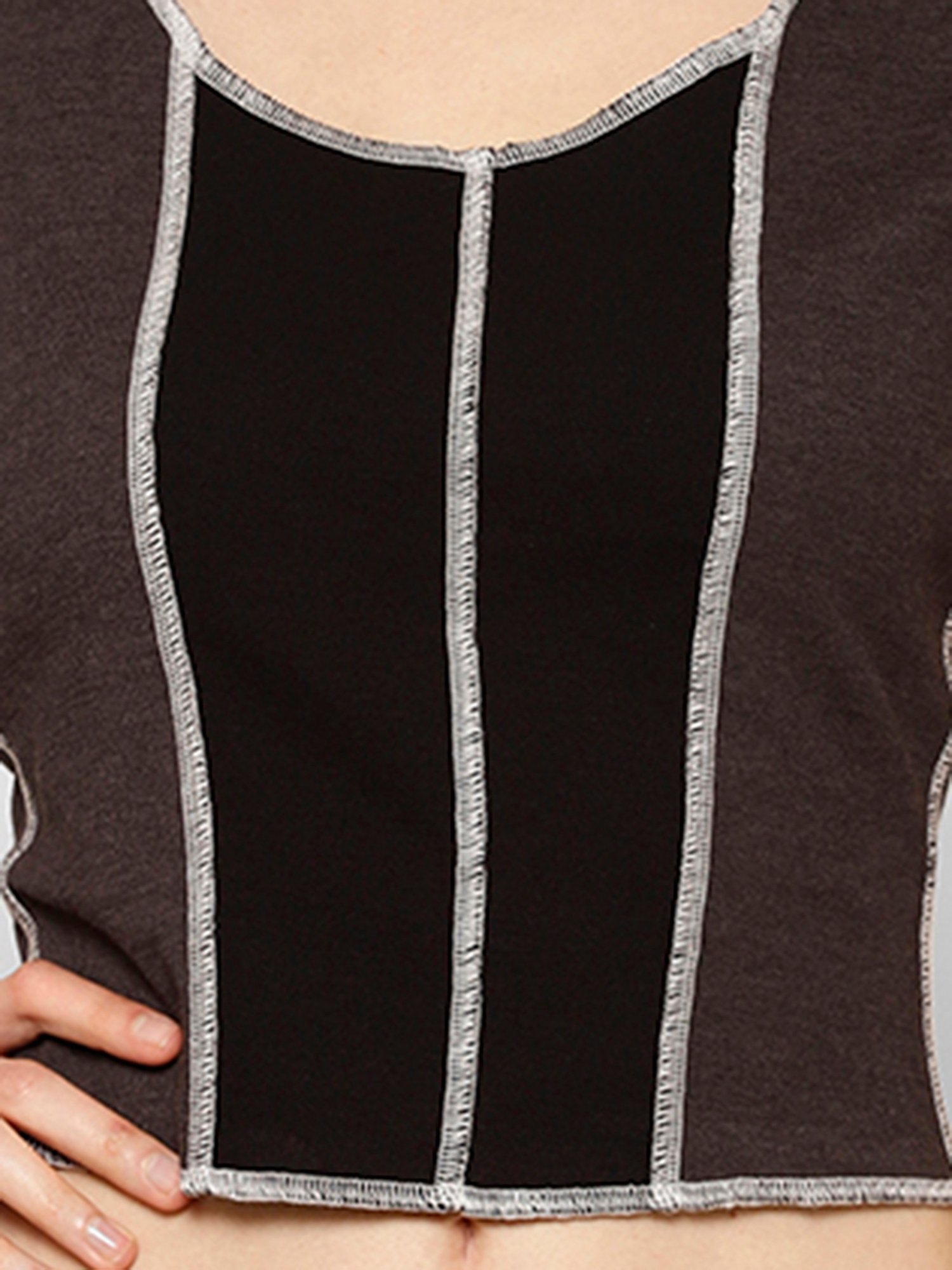 KASSUALLY Grey Relaxed Fit Crop Top