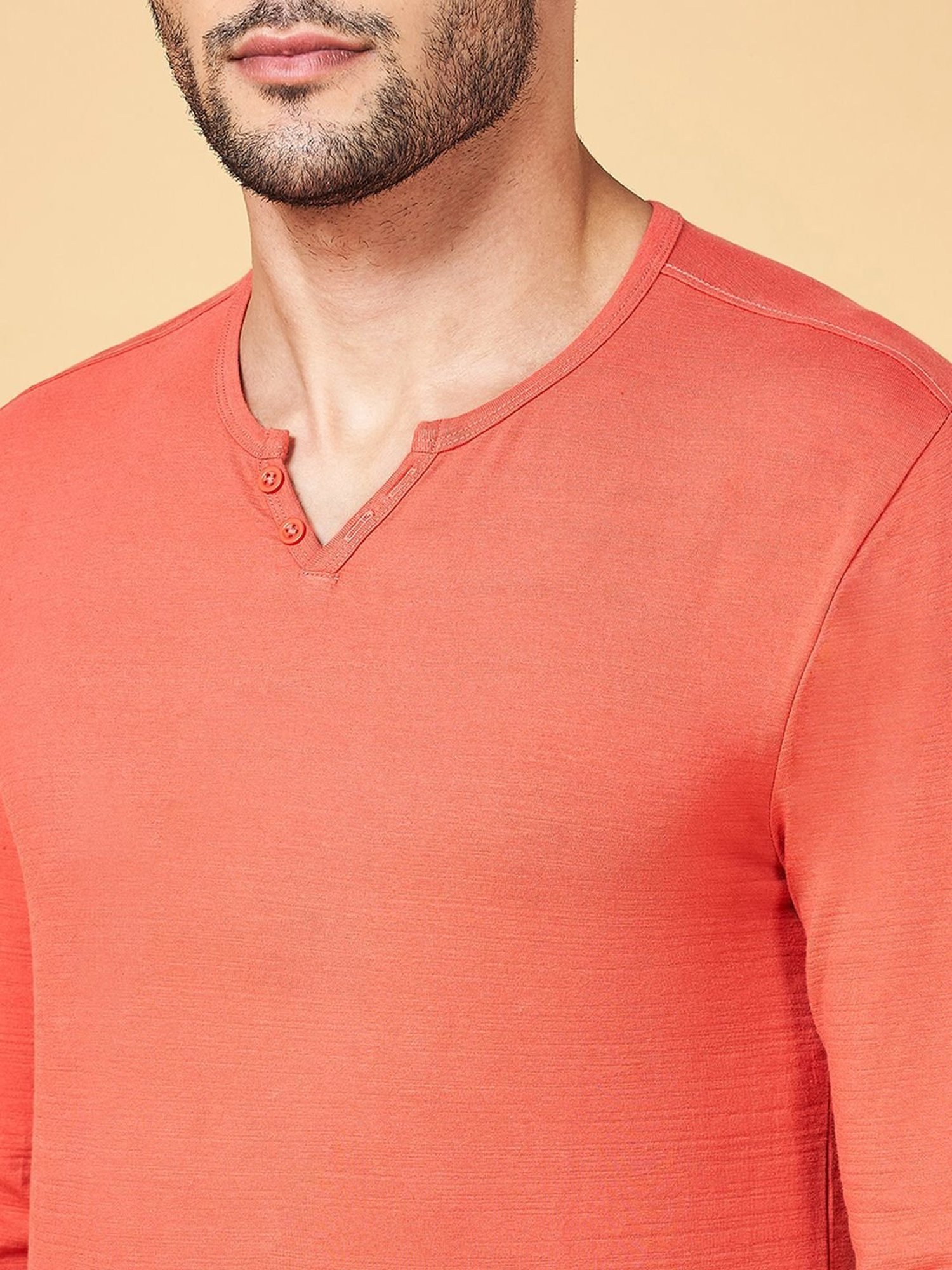 Urban Ranger by Pantaloons Orange Slim Fit T-Shirt