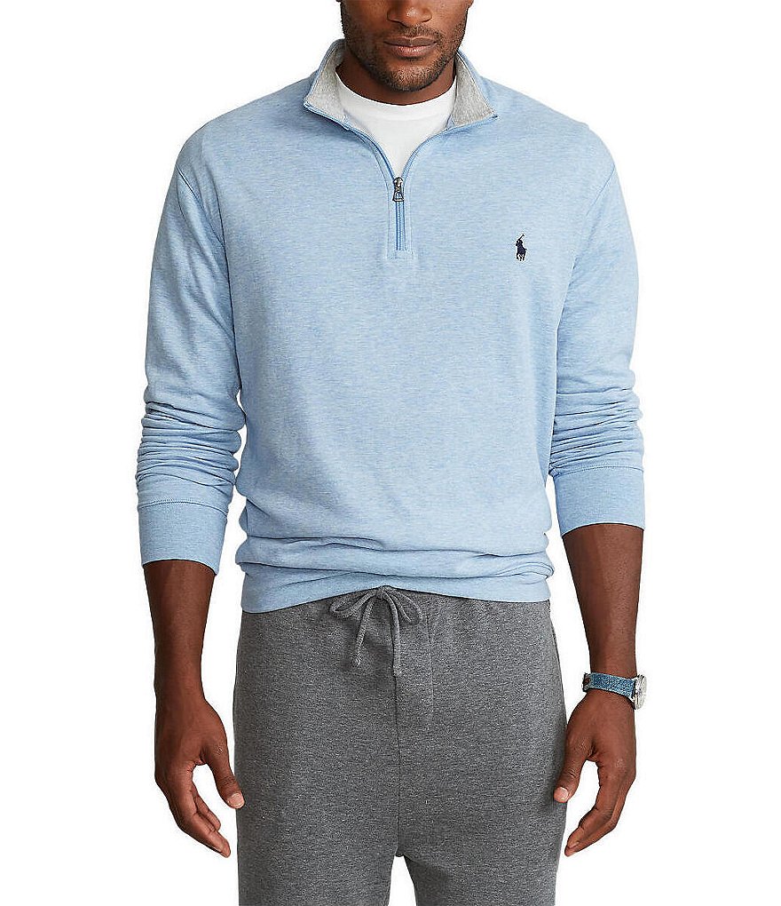 Cutter & Buck Big & Tall Traverse Stripe Performance Stretch Half-Zip Pullover