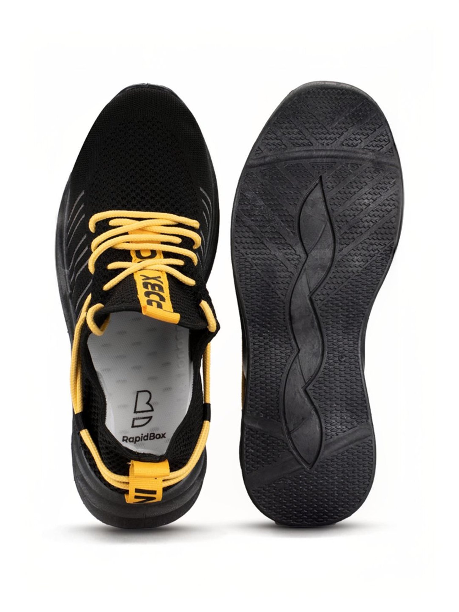 Rapid Box Men's Black Running Shoes