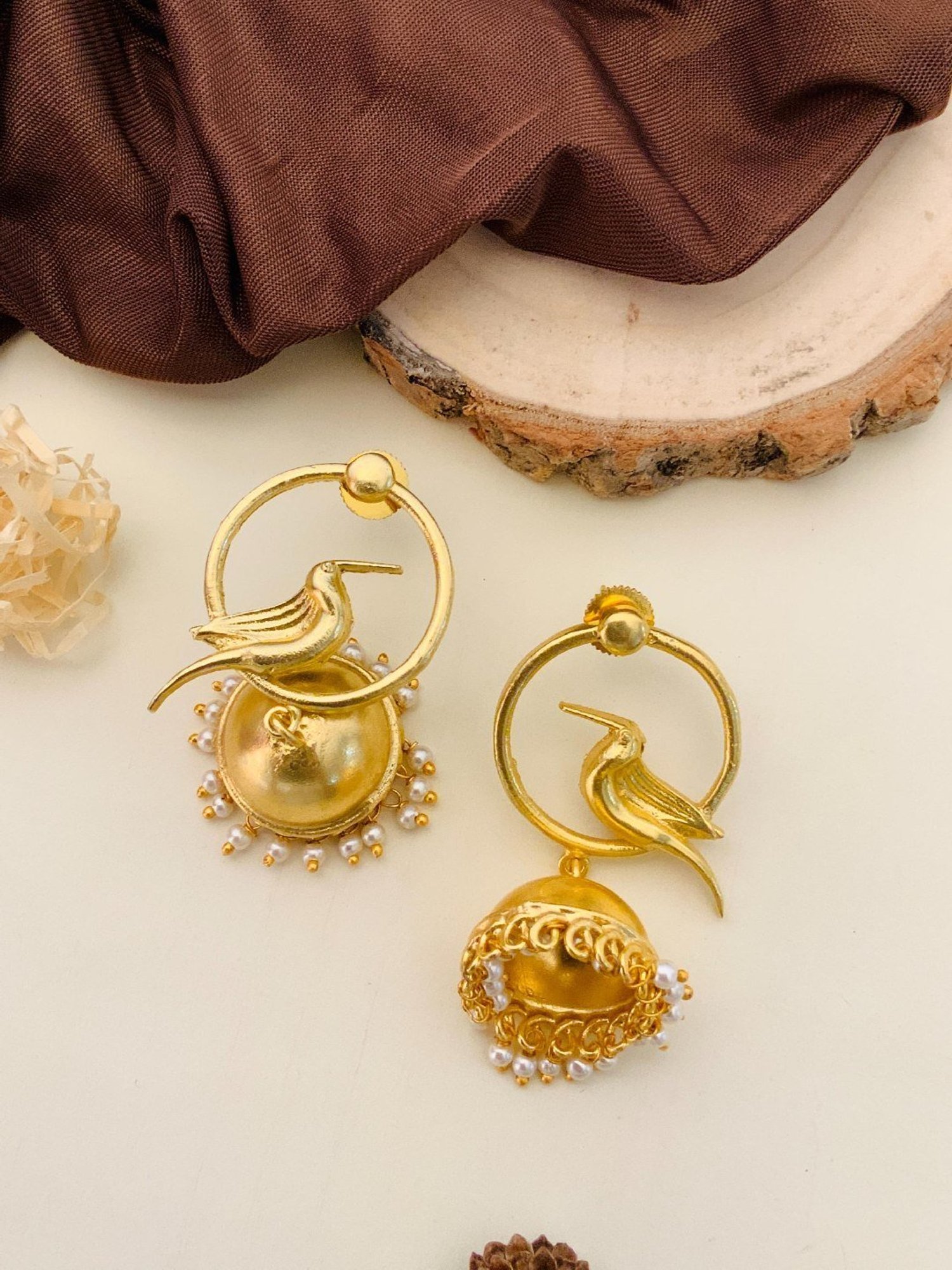 Abdesigns Classic Gold-Plated Jhumki Earrings