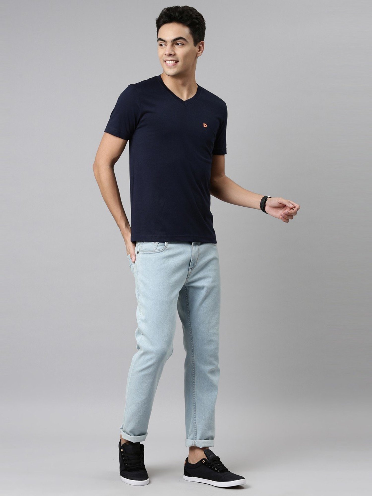 Dixcy Scott Maximus Navy Cotton Regular Fit T-Shirt