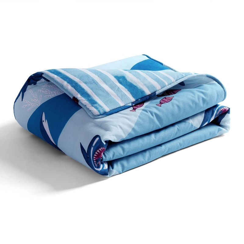 50"x60" Shark Allover Throw Blanket Blue - Lush Décor