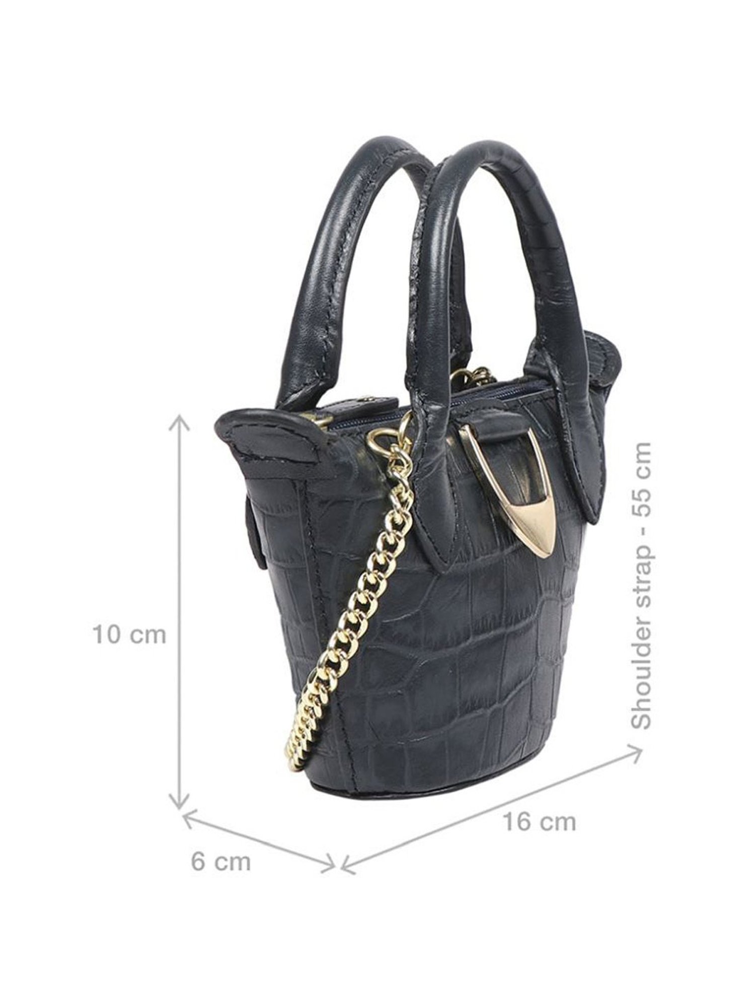 Hidesign Rosario 04 Blue Leather Textured Handbag