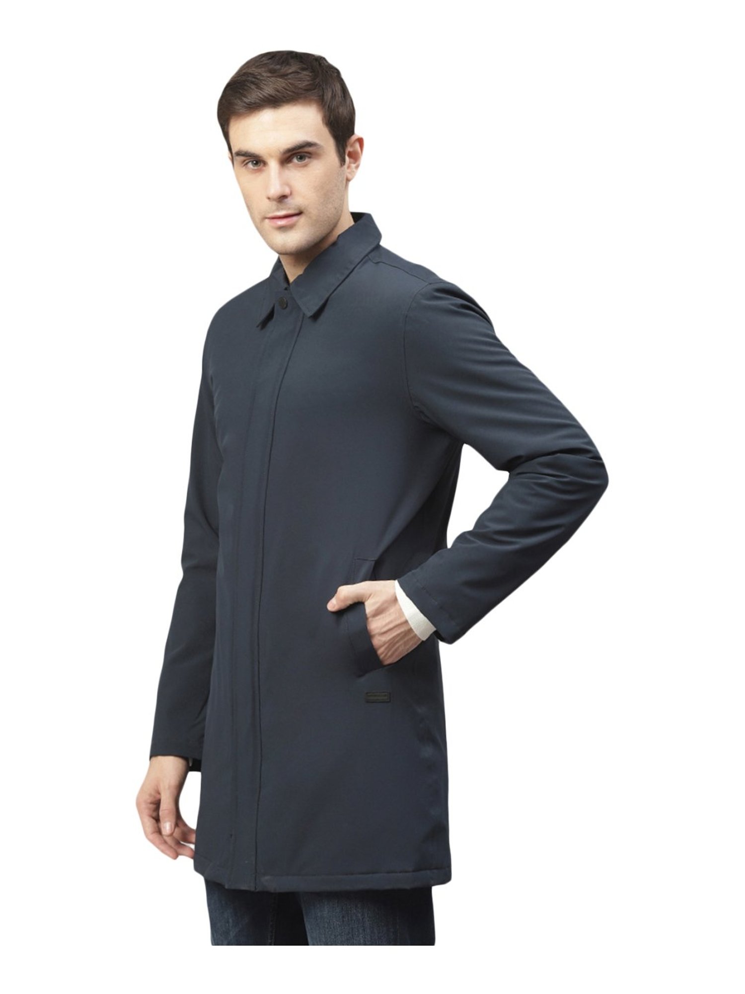 Lindbergh Navy Relaxed Fit Overcoat