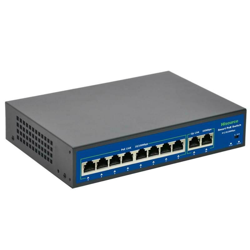 8 Port Fast Ethernet PoE Switch | 8 PoE Ports @120W, with 2 Uplink Ports | Plug & Play | Extend Mode | Priority Mode (Hi-F0820FBL-A)