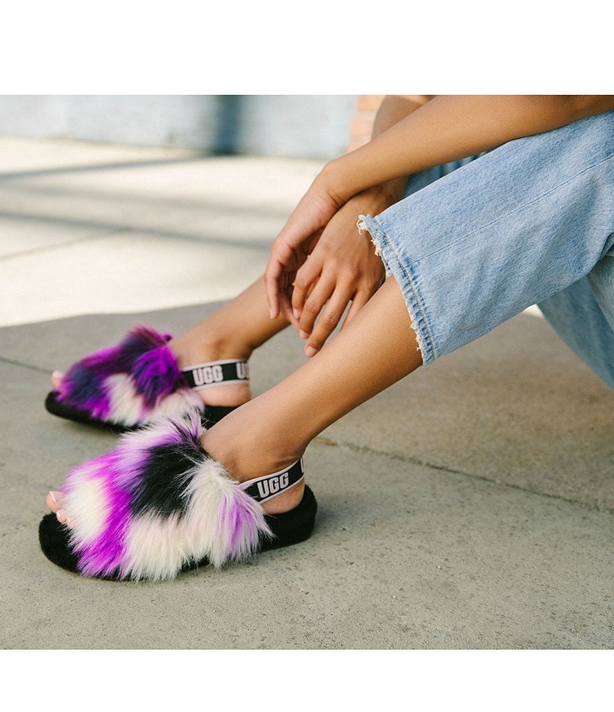 UGG&reg; Fluff Yeah Tie-Dye Faux Shearling Slides