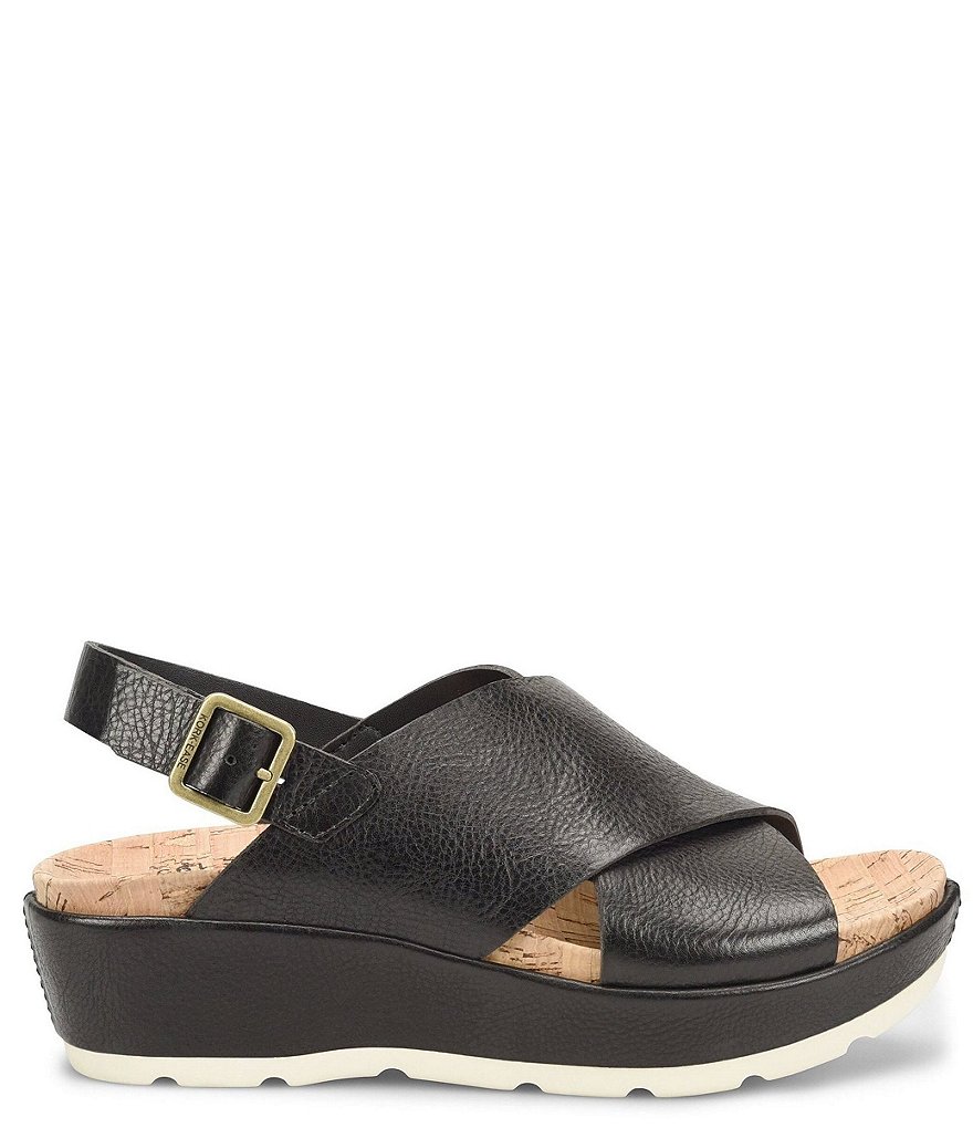 Kork-Ease Chloe Leather Slingback Wedge Sandals