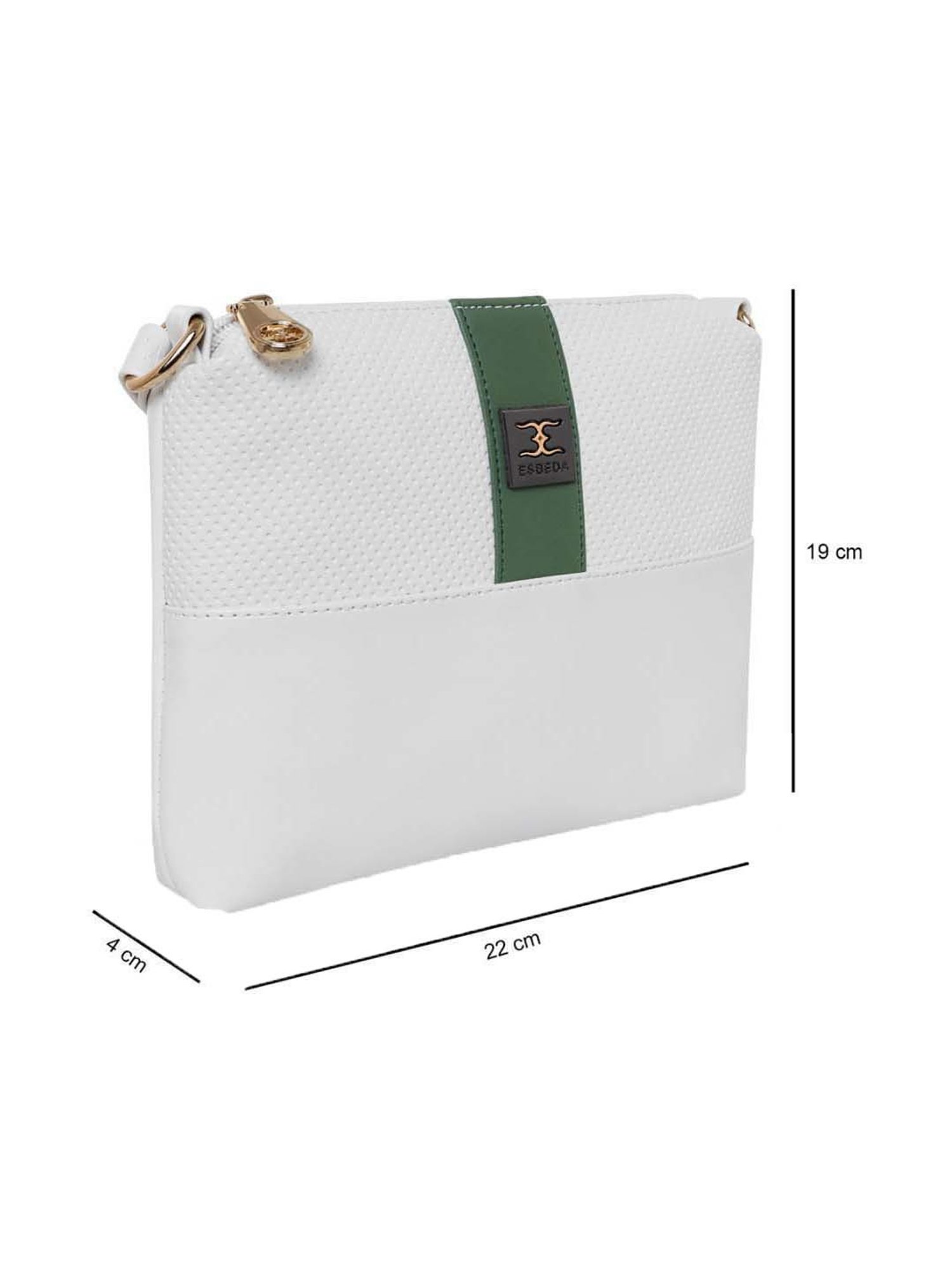 Esbeda Green Textured Medium Sling Handbag