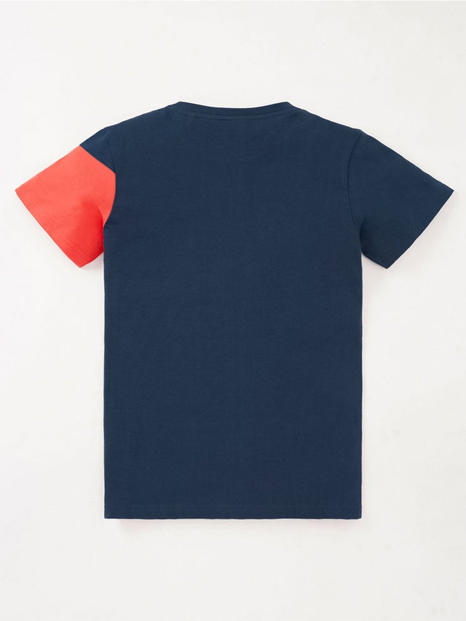 Edheads Kids Navy & Baby Pink Cotton Color Block T-Shirt