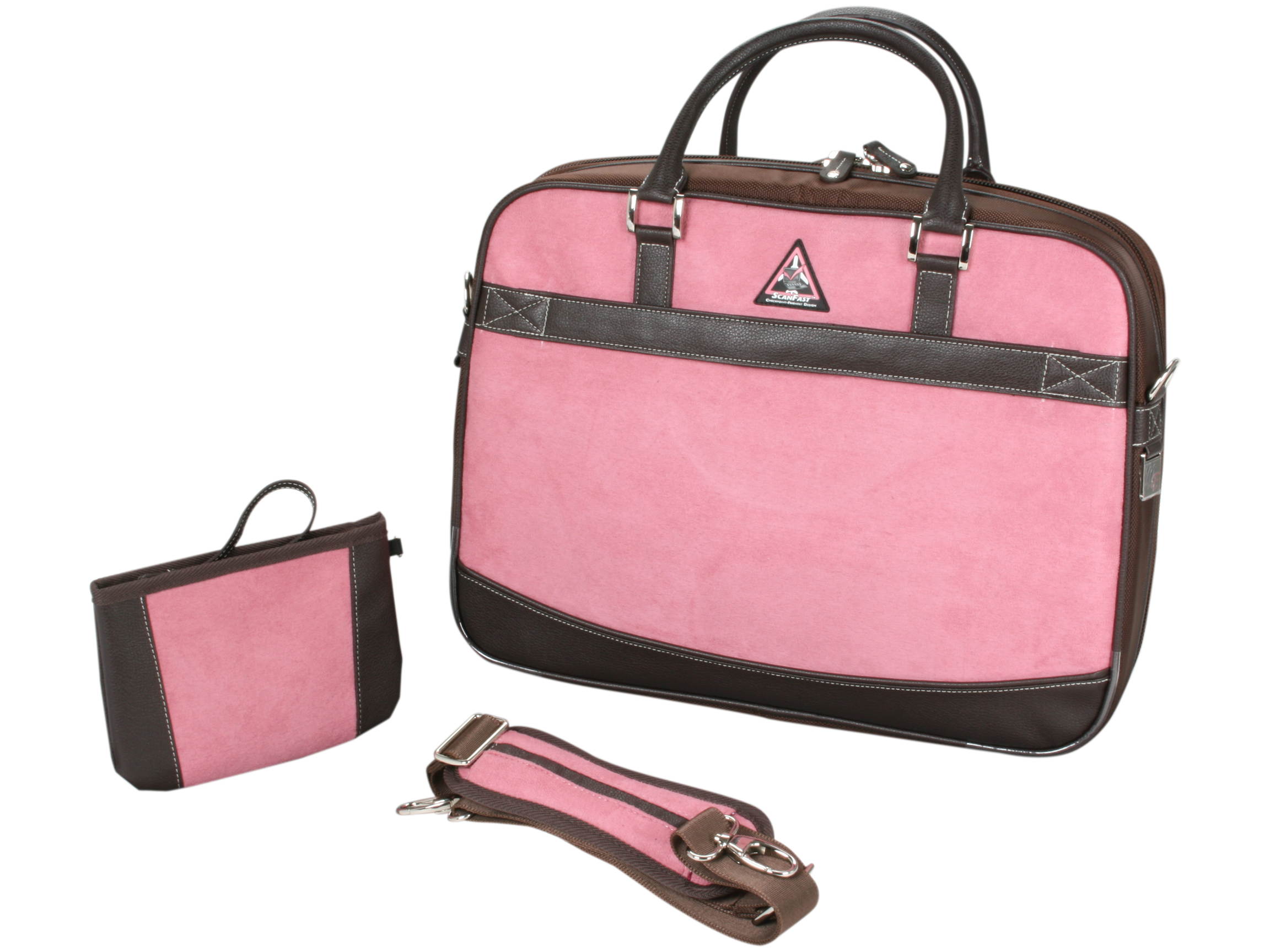 Mobile Edge Pink ScanFast Checkpoint Friendly Element Briefcase - 16" PC/17" Mac Model MESFEBX