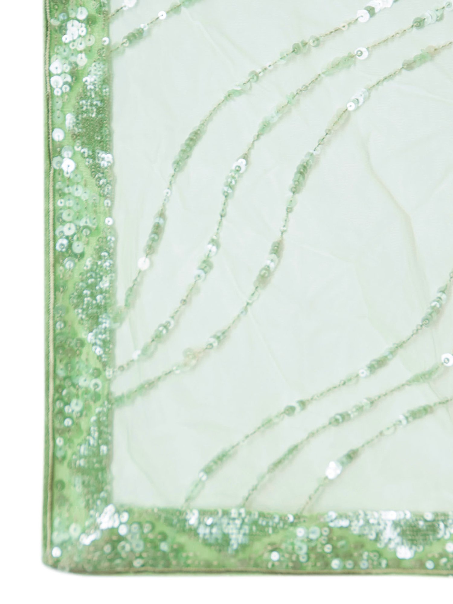 Soch Sap Green Embellished Unstitched Lehenga Choli Set With Dupatta