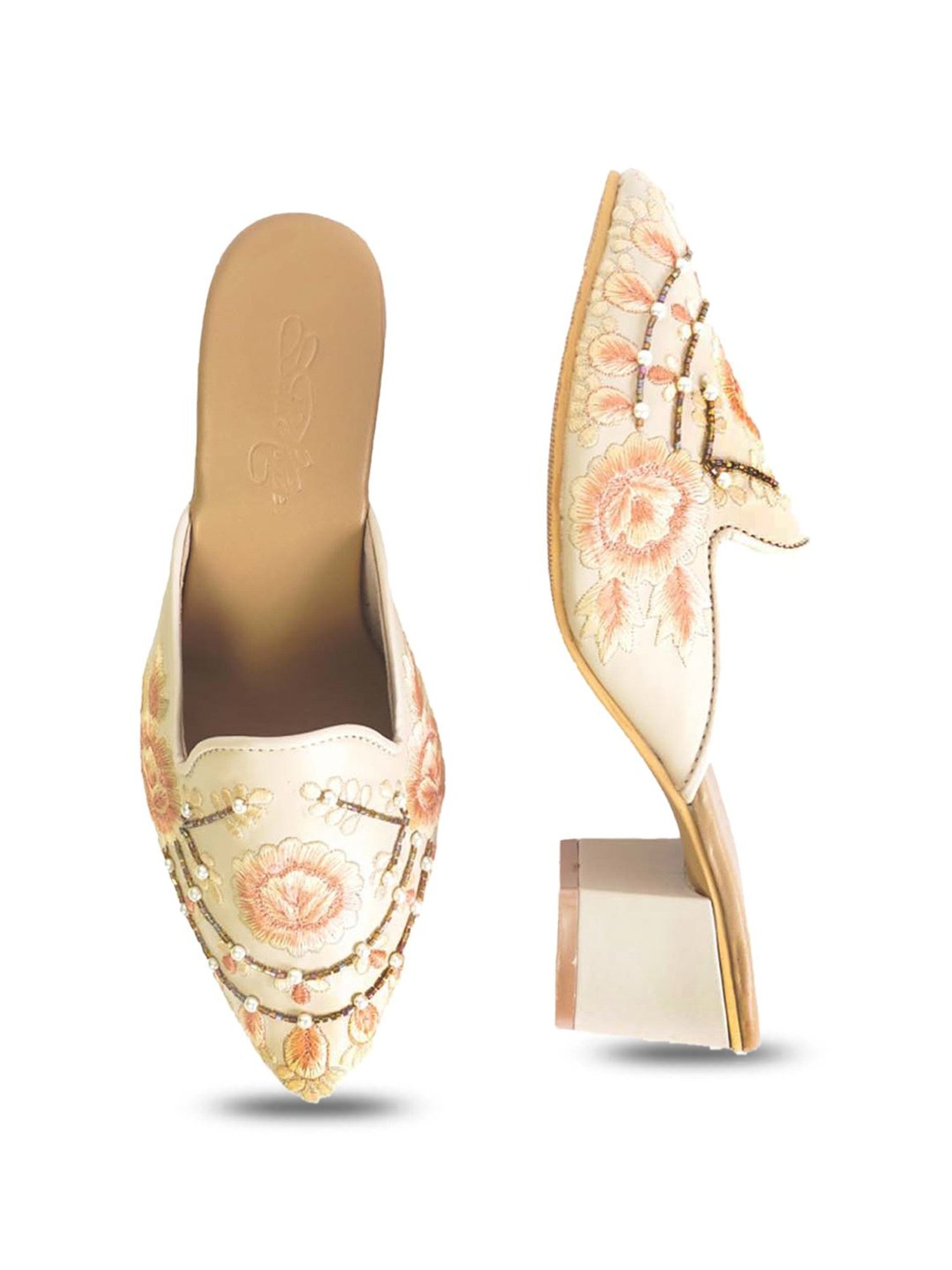 Sole House Women's Cream Mule Shoes