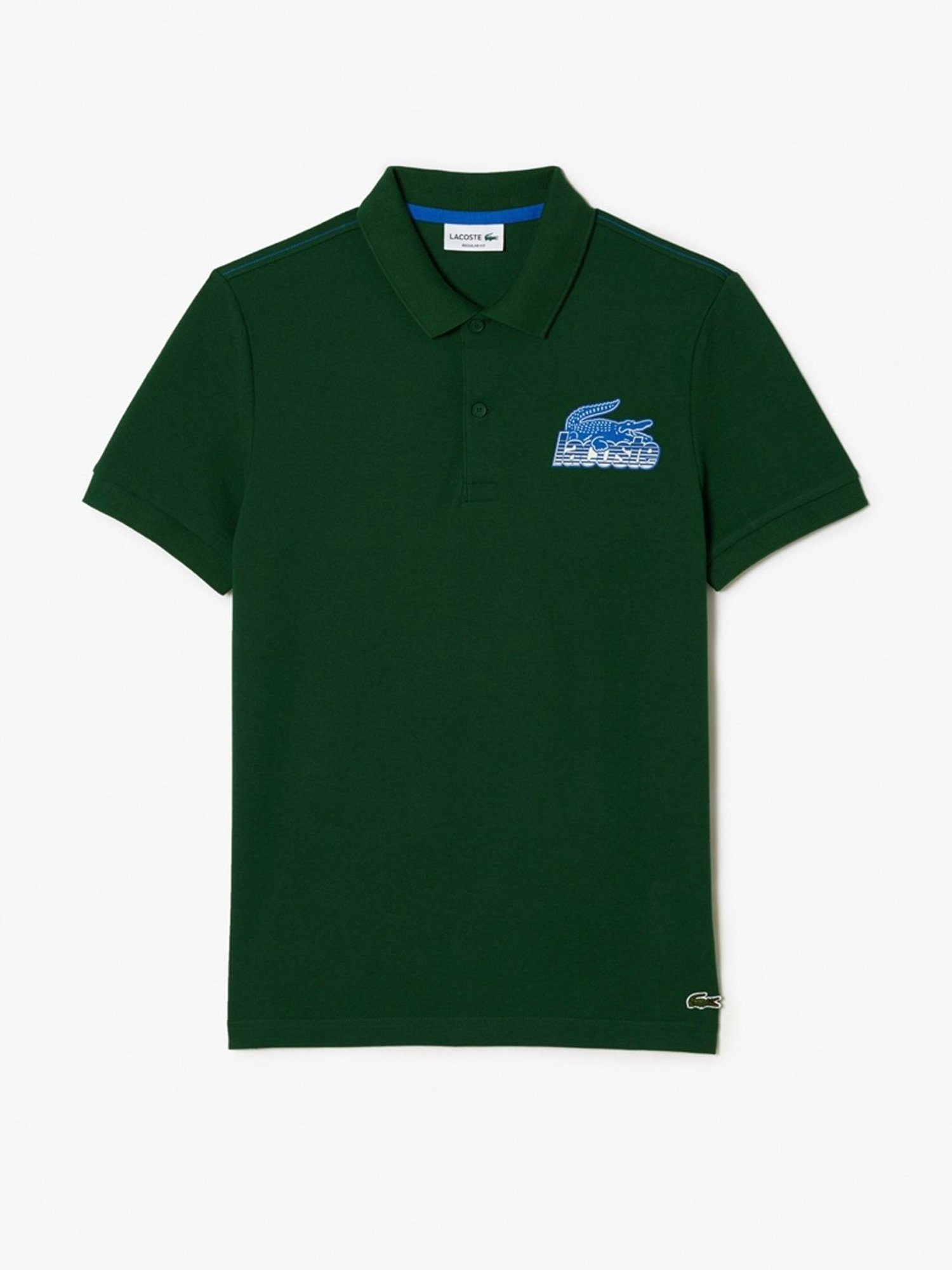 Lacoste Green Cotton Regular Fit Printed Polo T-Shirt