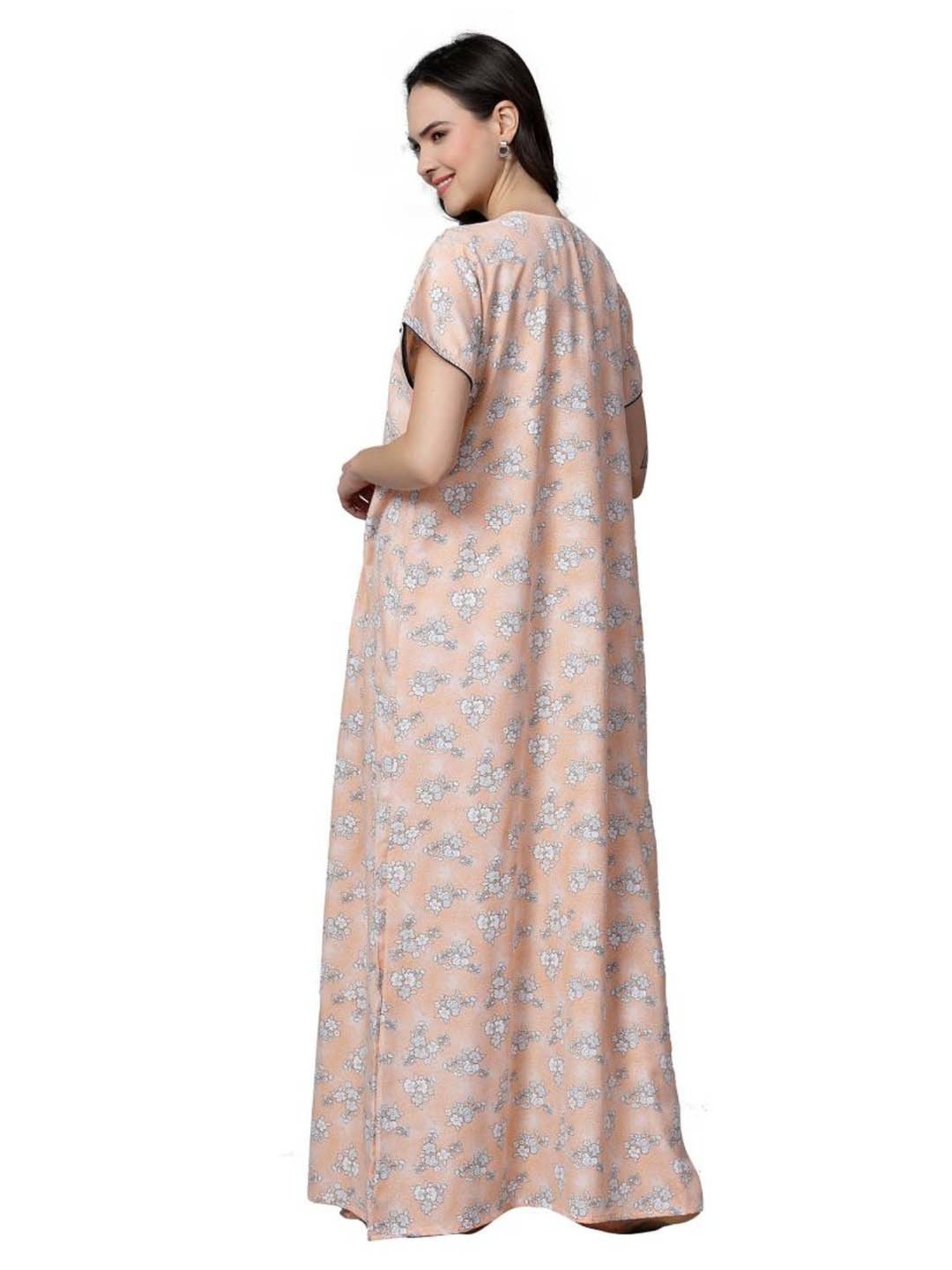 Sweet Dreams Peach Embroidered Nighty