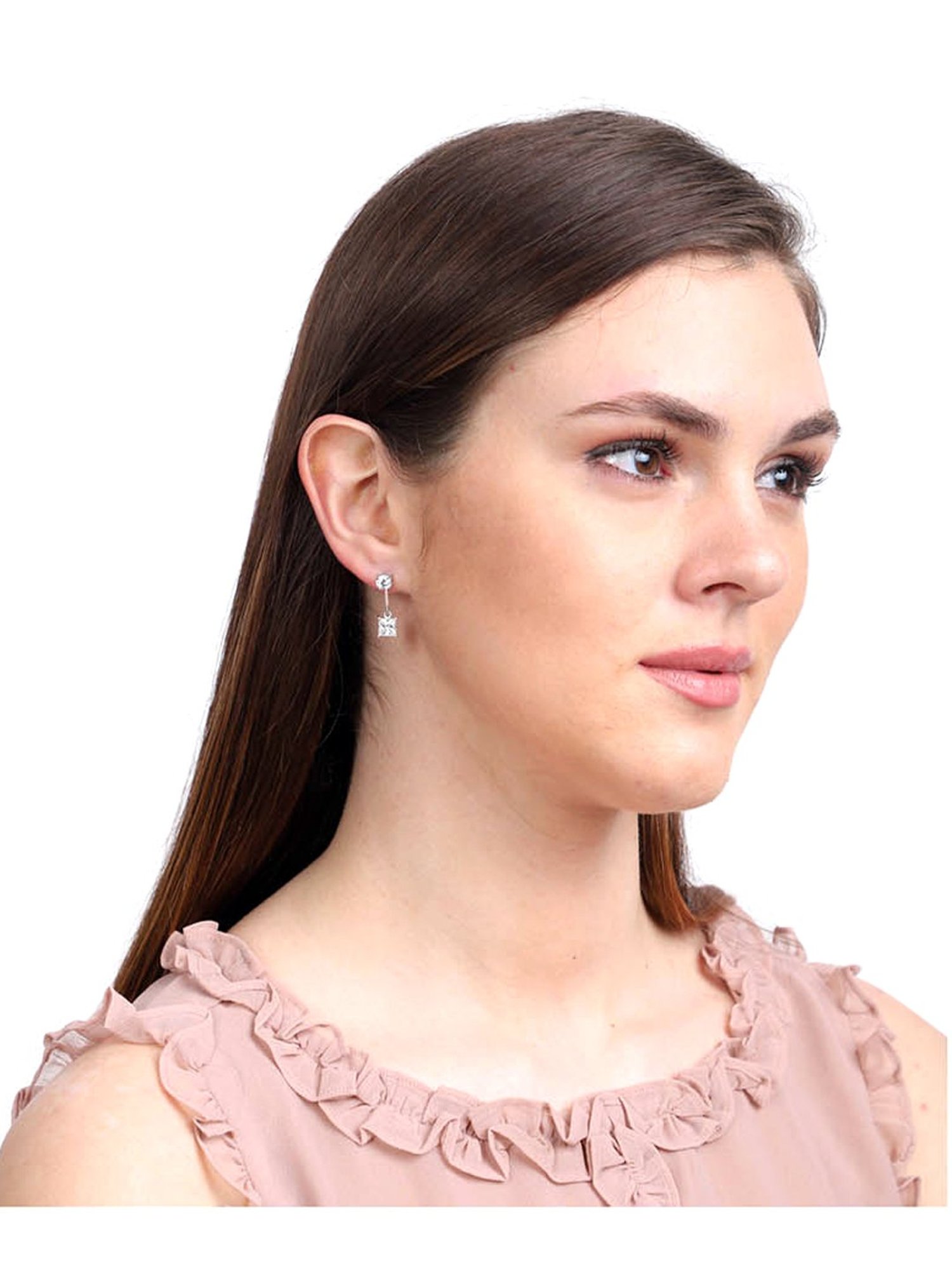 Clara 92.5 Sterling Silver Fleur Earrings for Women