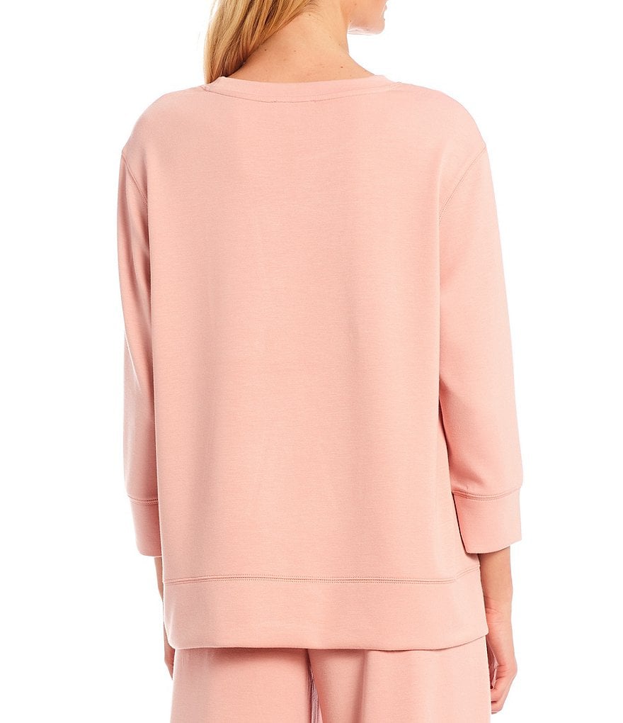 Westbound Soft Touch Crew Neck 3/4 Sleeve Coordinating Pullover