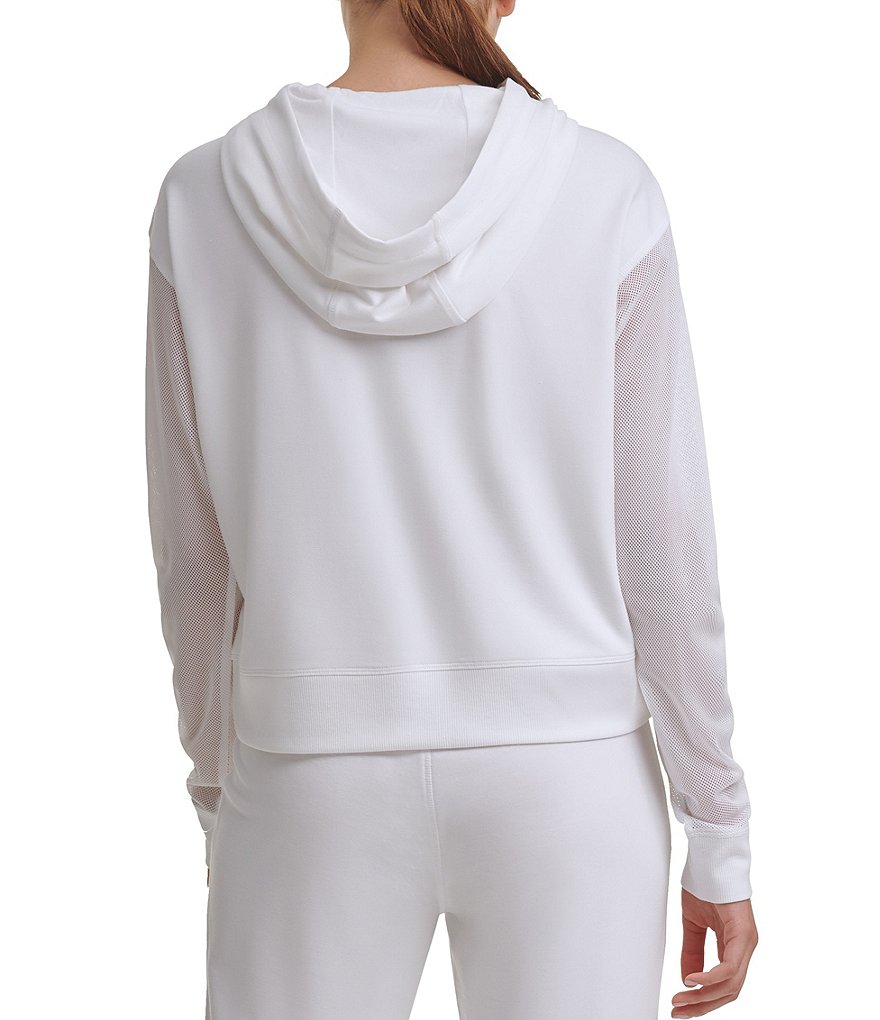 DKNY Sport Mesh Blocked Hoodie Sweatshirt